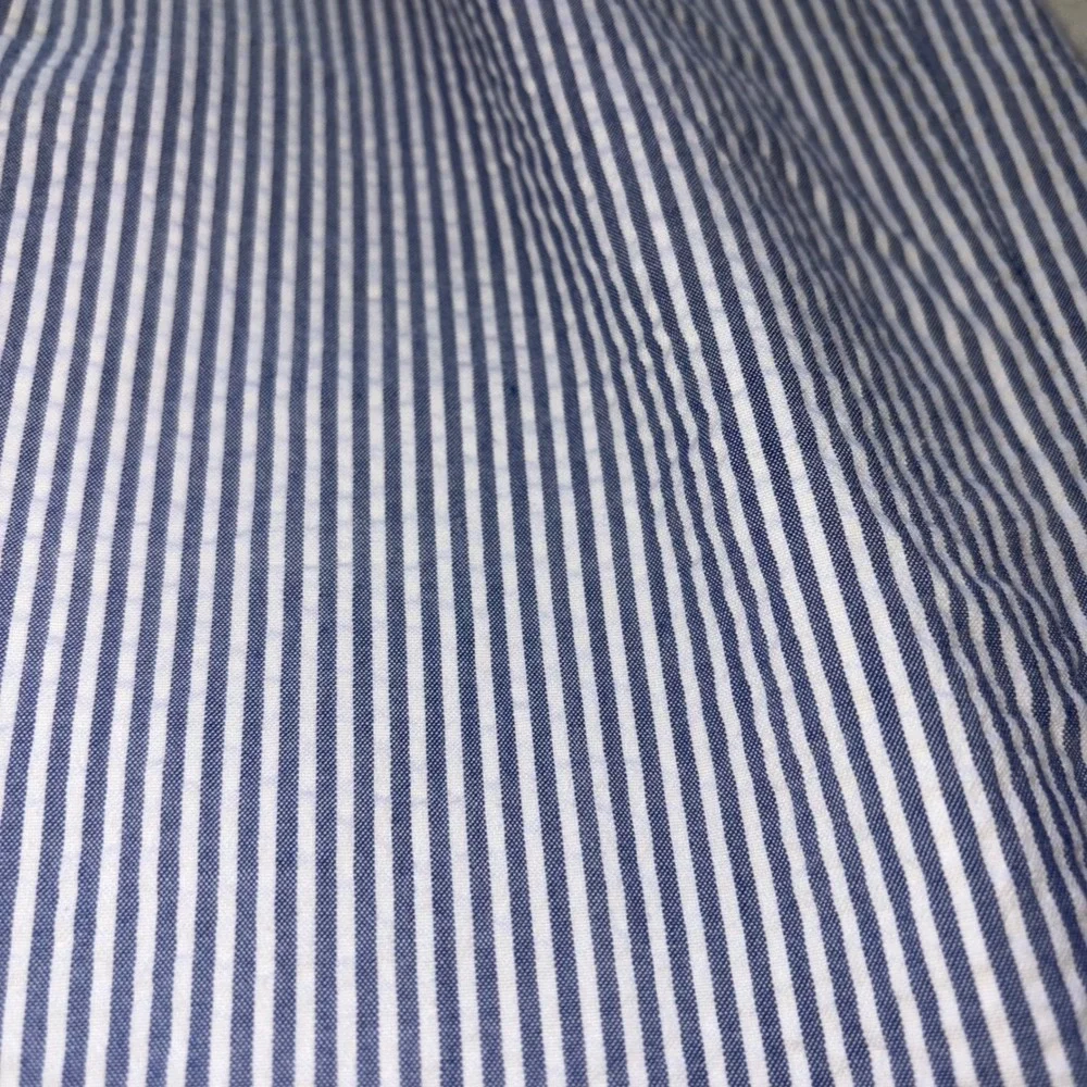 JOS. A. BANK Seersucker Pants Mens 32x30 Blue Striped Cotton Pleated Stays Cool